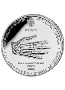 Serbien 2020 Nikola Tesla - Röntgenstrahlung Silber 1 oz