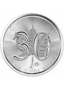 Canada 2018  30 JAHRE MAPLE LEAF Silber 1 oz  Jubiläumsausgabe