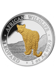 Somalia 2018  Leopard 1 oz Silber VERGOLDET