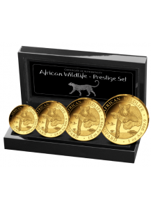 Somalia 2020  Leopard PRESTIGE - Satz Gold 4 Werte polierte Platte