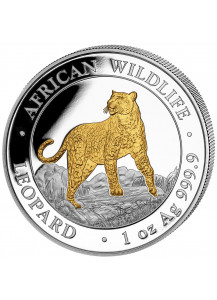 Somalia 2022  Leopard 1 oz Silber VERGOLDET