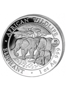 Somalia 2013   Elefant Privy Schlange 1 oz Silber