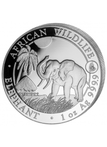 Somalia 2017   Elefant Privy Hahn 1 oz Silber