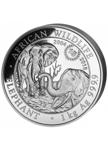 Somalia 2018   Elefant 15 JAHRE JUBILÄUM Silber 1 Kilo