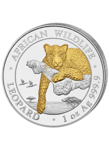 Somalia 2020  Leopard 1 oz Silber VERGOLDET