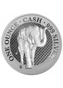 St. Helena 2021  ELEFANT  Serie Cash India Wildlife Silber 1 oz