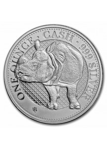 St. Helena 2022  NASHORN - RHINO   Serie Cash India Wildlife Silber 1 oz