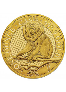 St. Helena 2023  BARTAFFE - Cash India Wildlife  Gold 1 oz Lion tailed Macaque 
