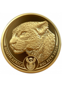 Südafrika 2020  BIG FIVE - LEOPARD Gold 1 oz polierte Platte