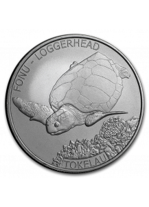 Tokelau 2019  Loggerhead Turtle -  Karettschildkröte Silber 1 oz