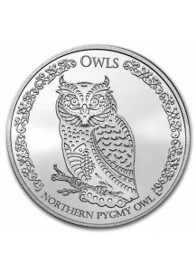 Tokelau 2021 Northern Pygmy Owl - Sperlingskauz Silber 1 oz