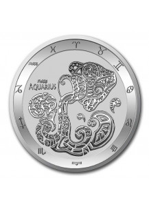Tokelau 2021 Zodiac - Sternzeichen Wassermann - Aquarius Silber 1 oz