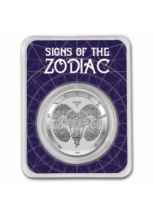 Tokelau 2021 Zodiac - Sternzeichen Widder - Aries Silber 1 oz  BLISTER