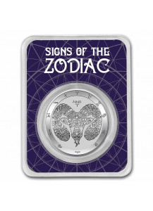 Tokelau 2021 Zodiac - Sternzeichen Widder - Aries Silber 1 oz  BLISTER