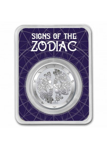 Tokelau 2021 Zodiac - Sternzeichen Zwilling - Gemini Silber 1 oz  BLISTER