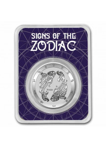 Tokelau 2021 Zodiac - Sternzeichen Fisch - Pisces Silber 1 oz  BLISTER