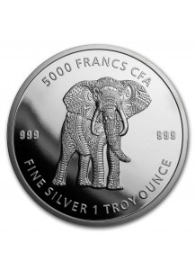 Tschad 2019  Mandala Elefant Silber 1 oz