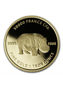 Tschad 2020 Mandala Flusspferd - Hippo Gold 1 oz