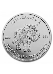 Tschad 2021 Mandala WARTHOG - Warzenschwein  Silber 1 oz