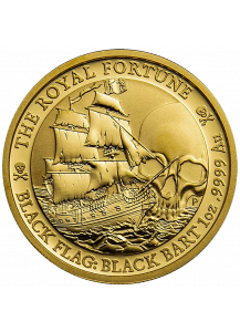 Tuvalu 2020   Black Flag The Royal Fortune Piratenschiff Gold 1 oz
