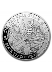 Tuvalu 2021  Black Flag  RED FLAG FLEET  Piratenschiff Silber 5 oz
