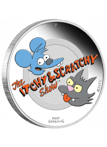Tuvalu 2021  Itchy & Scratchy - Simpson Silber 1 oz  PP