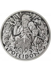 Tuvalu 2021  POSEIDON - Gods of Olymp Silber 1 oz  ANTIK FINISH