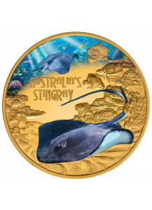 Niue 2021 Stachelrochen - Stingray    Serie: Deadly & Dangerous Gold 1 oz - polierte Platte