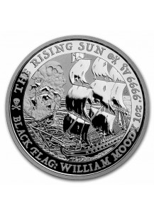 Tuvalu 2022  THE RISING SUN  - Serie Black Flag -Piratenschiff Silber 1 oz