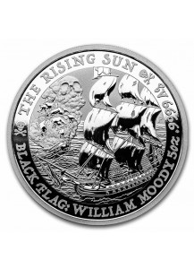 Tuvalu 2022  Black Flag  THE RISING SUN  Piratenschiff Silber 5 oz