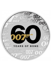 Tuvalu 2022  60 Jahre JAMES BOND 007  FARBE  Silber 1 oz