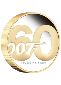 Tuvalu 2022 JAMES BOND 60 Jahre teilvergoldet Silber 2 oz