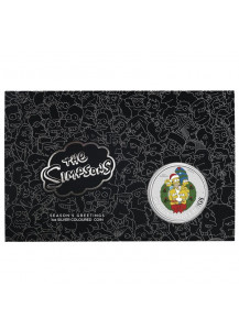 Tuvalu 2022  SEASONS GREETINGS - Weihnachtsgrüße Simpsons Silber 1 oz  BLISTER