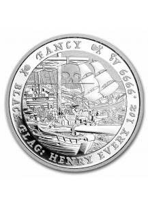 Tuvalu 2023  Black Flag  THE FANCY  Piratenschiff Silber 1 oz